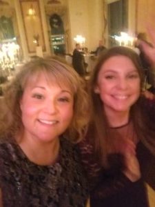 two women in a blurry photo