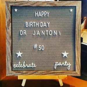 A sign that says happy birthday dr. Jantan !
